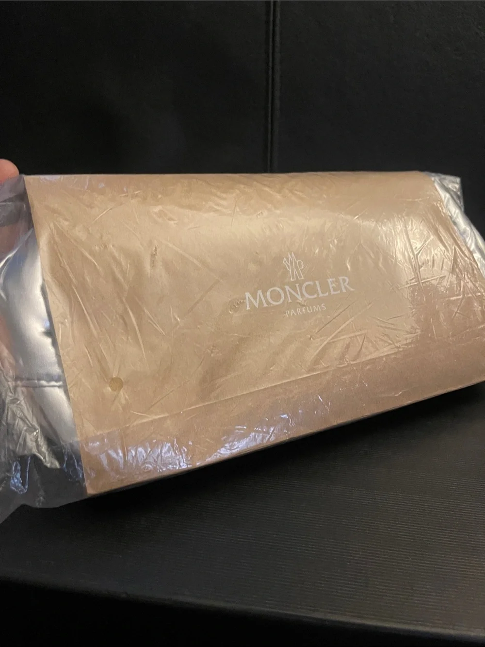 MONCLER PARFUMS SILVER GWP NOVELTY Puffer Quilted Pouch NEW UNISEX